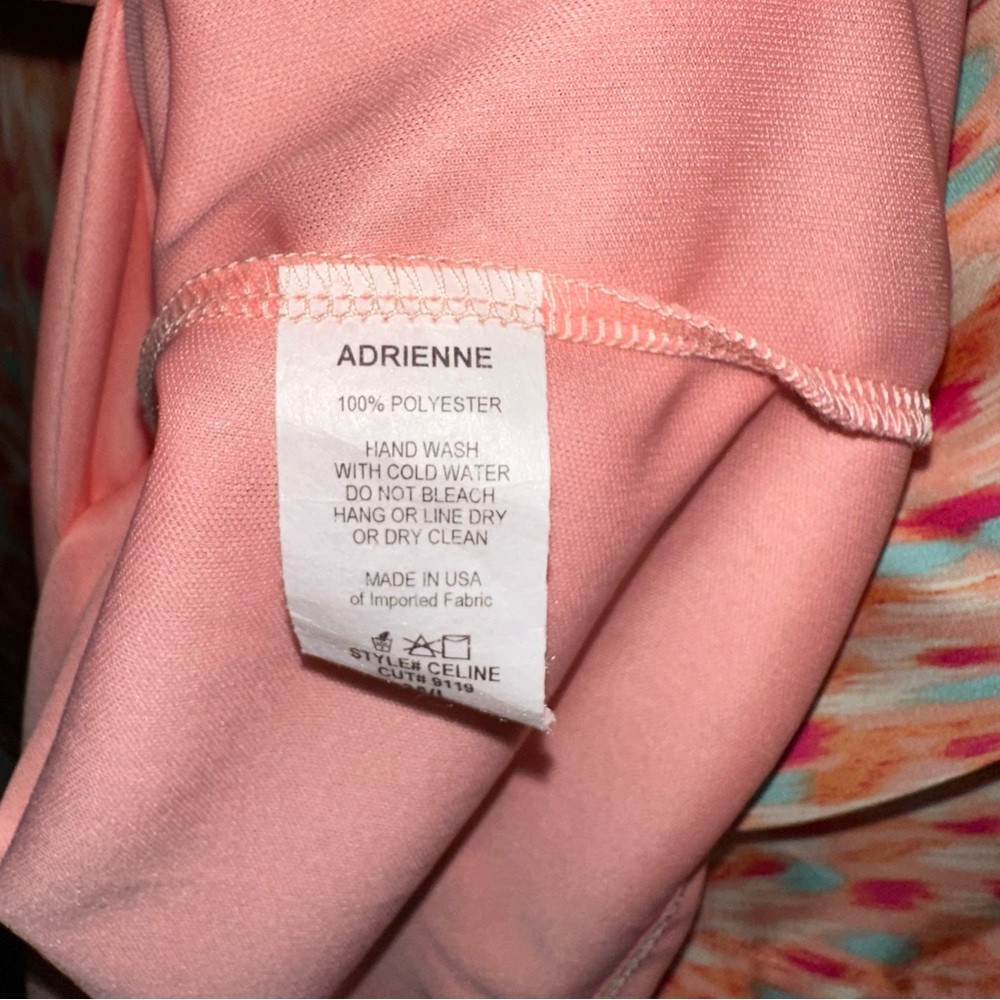 Adrienne Multicolor Celine Maxi Dress Caftan Artsy Cruise Vacation Sz M / L - Picture 4 of 5